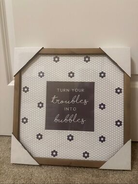 Hobby Lobby Gold Accent Wall Frame with Purple Floral Pattern